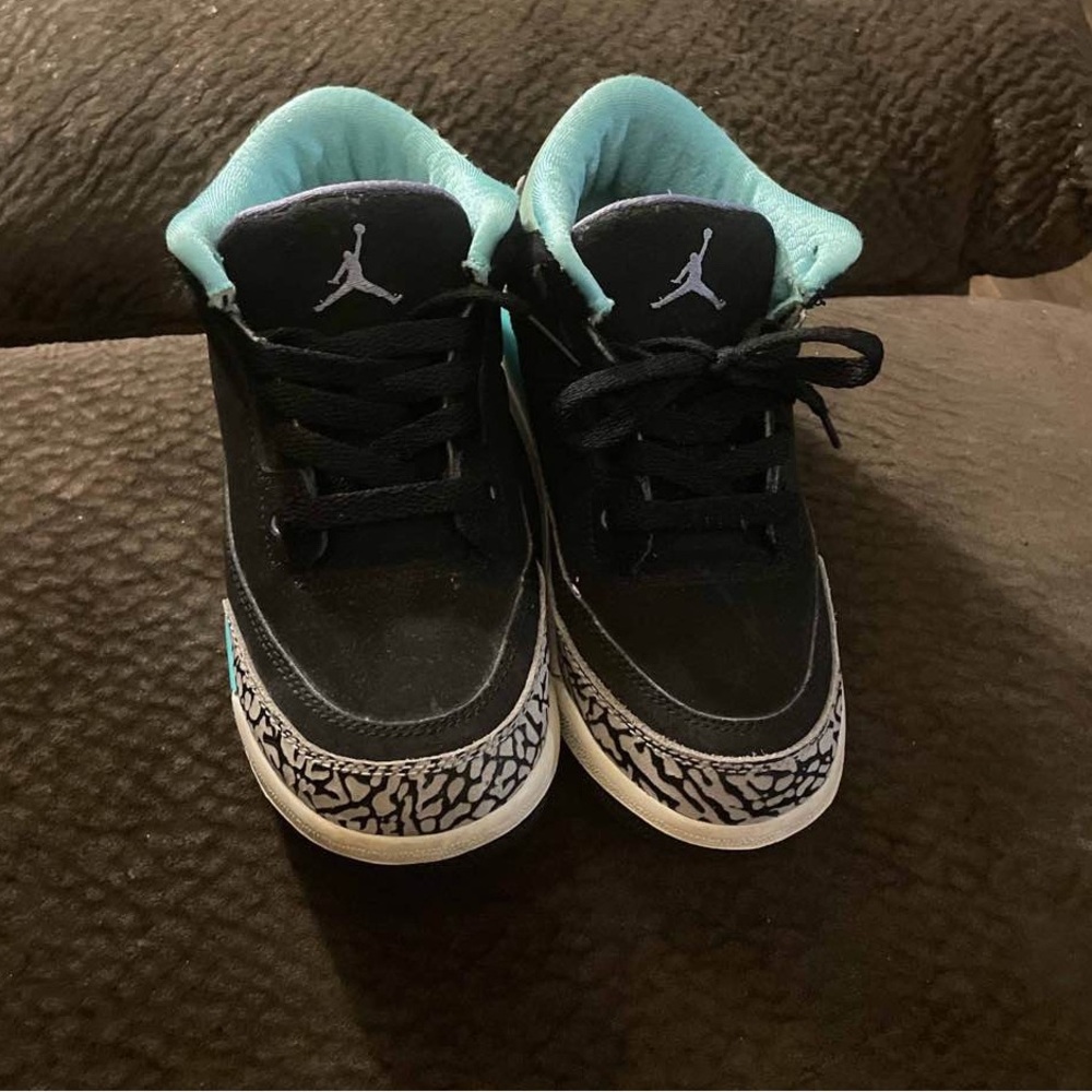 Air Jordan Black and Teal Sneakers